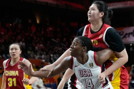 China's 7-foot-3 Zhang Ziyu debuts in World Cup